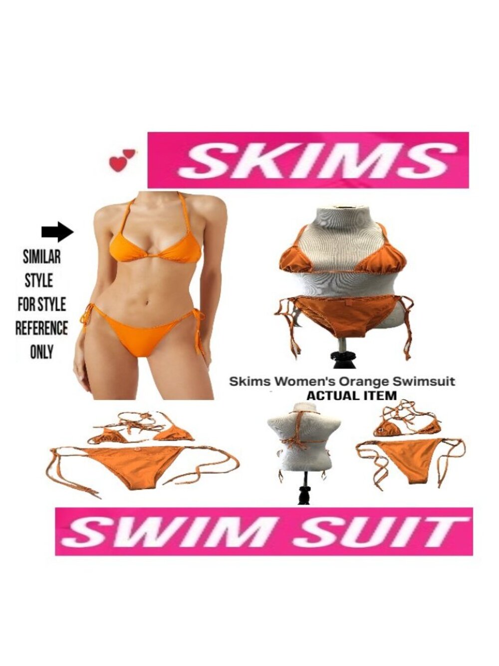 🛑 SKIMS 🆒 Logo ➕ BIKINI Designer SWIMWEAR Dipped SWIM Tie BATHING SUIT Buy Now